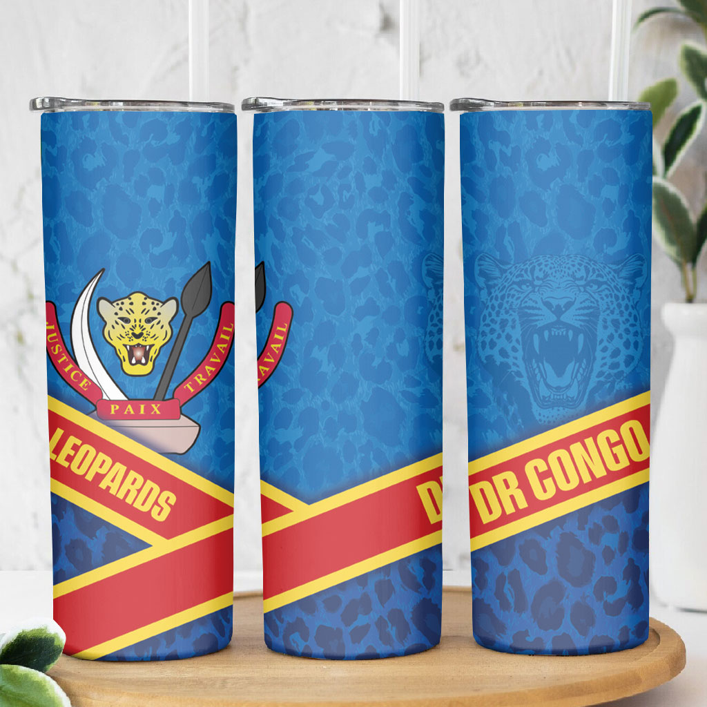 DR Congo Basketball Skinny Tumbler 2026 Go Leopards