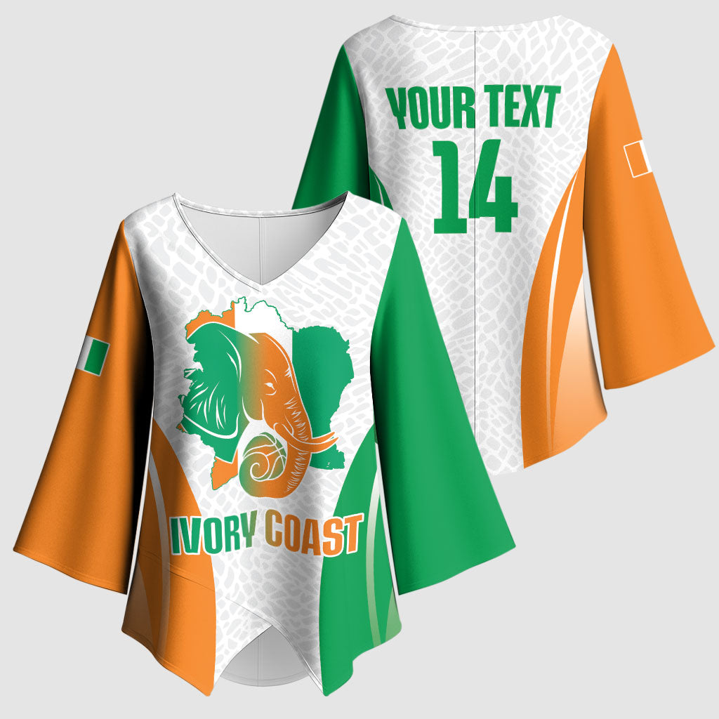 Ivory Coast Basketball Custom Kimono Sleeve Blouse 2026 Allez Les Elephants