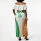 Ivory Coast Basketball Custom Off Shoulder Maxi Dress 2026 Allez Les Elephants