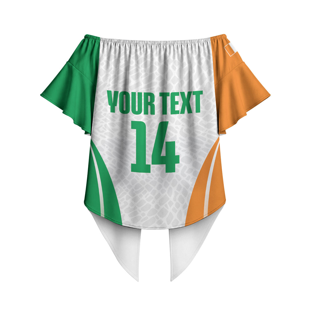 Ivory Coast Basketball Custom Off Shoulder Wrap Waist Top 2026 Allez Les Elephants