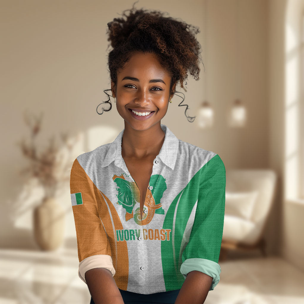 Ivory Coast Basketball Custom Women Casual Shirt 2026 Allez Les Elephants