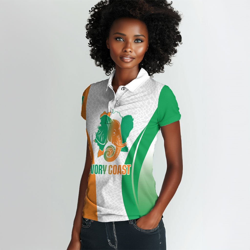 Ivory Coast Basketball Custom Women Polo Shirt 2026 Allez Les Elephants
