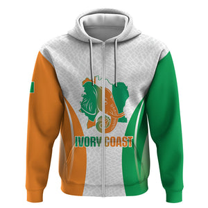 Ivory Coast Basketball Custom Zip Hoodie 2026 Allez Les Elephants