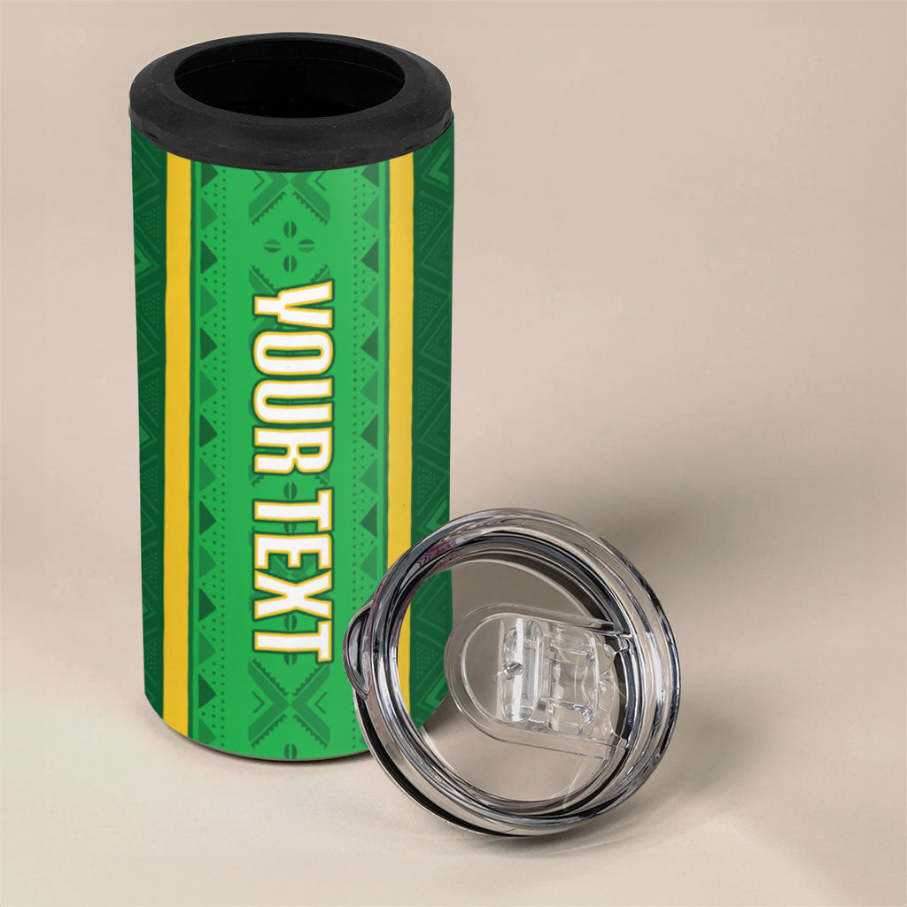 Mali Basketball Custom 4 in 1 Can Cooler Tumbler Mud Cloth Bogolan Pattern
