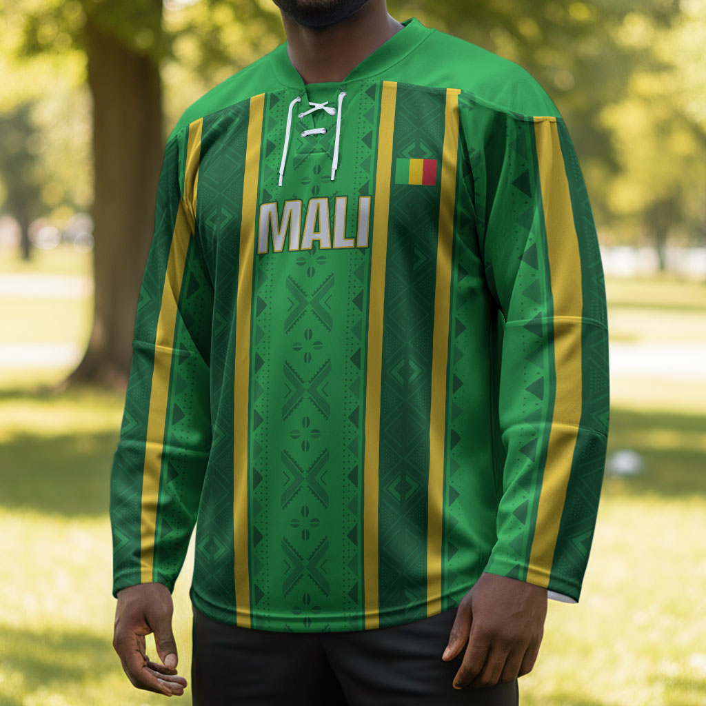 Mali Basketball Custom Hockey Jersey Mud Cloth Bogolan Pattern