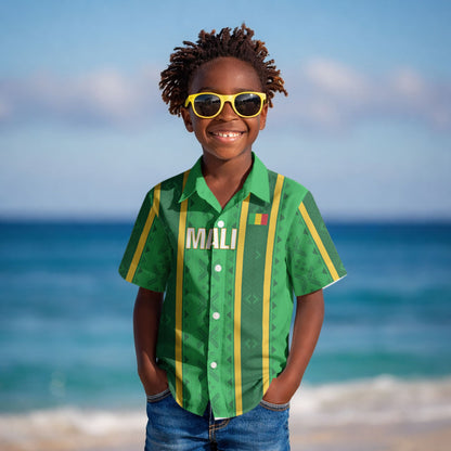 Mali Basketball Custom Kid Hawaiian Shirt Mud Cloth Bogolan Pattern