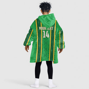 Mali Basketball Custom Kid Wearable Blanket Hoodie Mud Cloth Bogolan Pattern