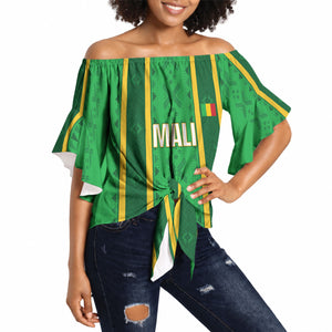 Mali Basketball Custom Off Shoulder Wrap Waist Top Mud Cloth Bogolan Pattern