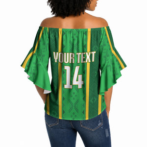 Mali Basketball Custom Off Shoulder Wrap Waist Top Mud Cloth Bogolan Pattern