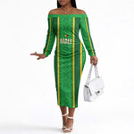 Mali Basketball Custom Off The Shoulder Long Sleeve Dress Mud Cloth Bogolan Pattern