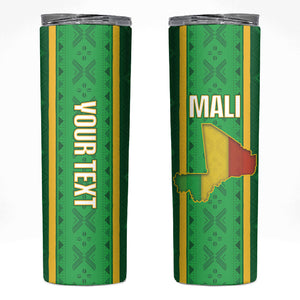 Mali Basketball Custom Skinny Tumbler Mud Cloth Bogolan Pattern