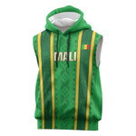 Mali Basketball Custom Sleeveless Hoodie Mud Cloth Bogolan Pattern