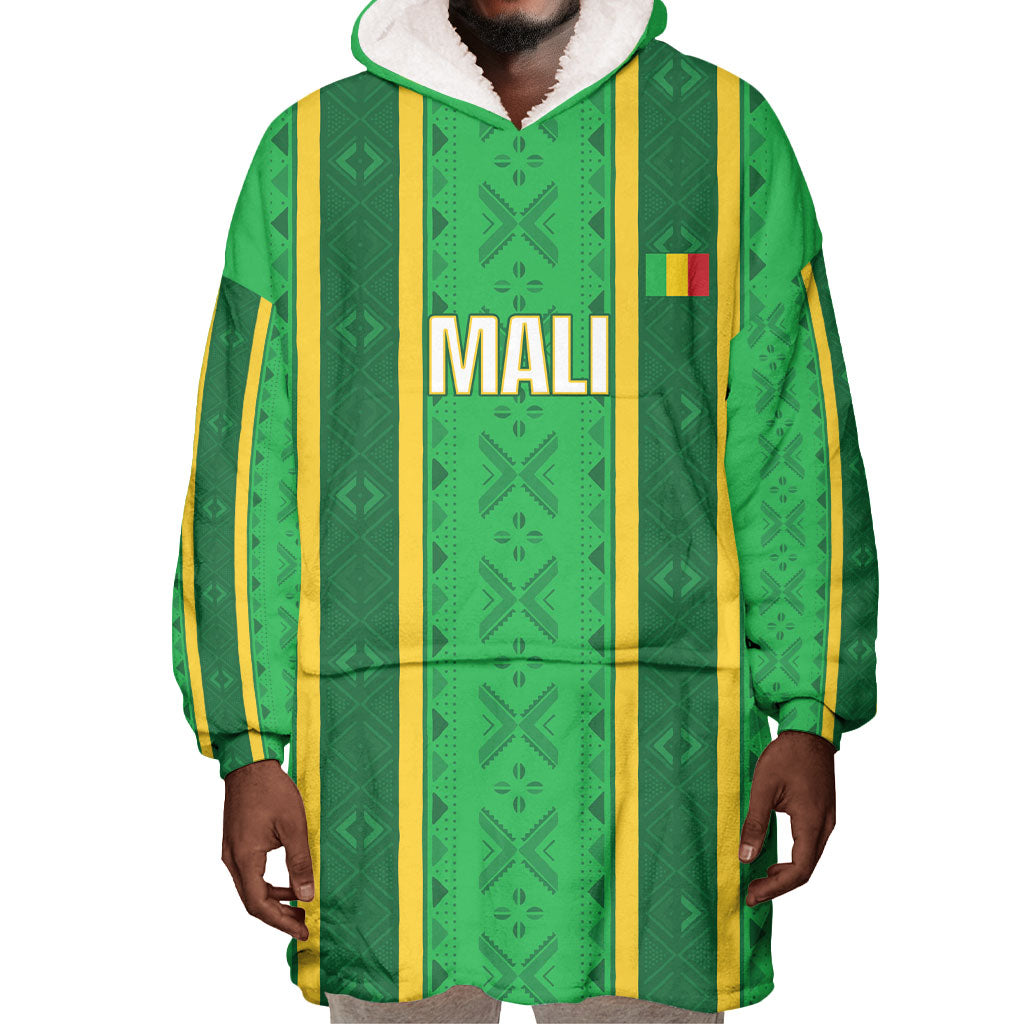 Mali Basketball Custom Wearable Blanket Hoodie Mud Cloth Bogolan Pattern