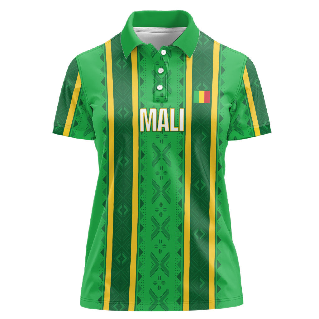 Mali Basketball Custom Women Polo Shirt Mud Cloth Bogolan Pattern