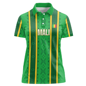 Mali Basketball Custom Women Polo Shirt Mud Cloth Bogolan Pattern