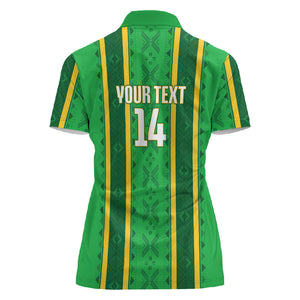 Mali Basketball Custom Women Polo Shirt Mud Cloth Bogolan Pattern