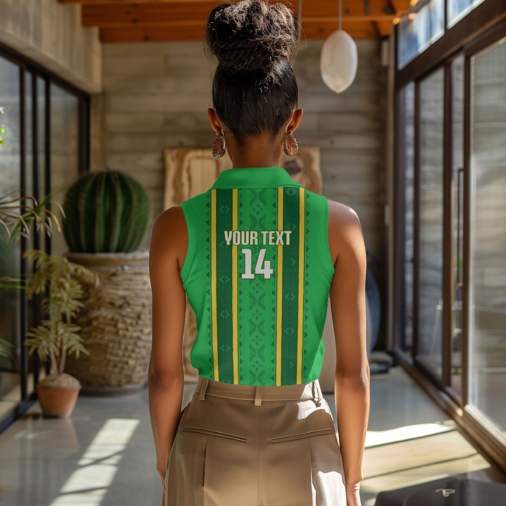 Mali Basketball Custom Women Sleeveless Polo Shirt Mud Cloth Bogolan Pattern