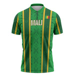 Mali Basketball Custom Zipper Polo Shirt Mud Cloth Bogolan Pattern