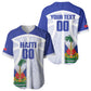 Haiti Basketball Custom Baseball Jersey Ayiti Coat Of Arms White Sporty Style