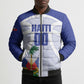 Haiti Basketball Custom Bomber Puffer Jacket Ayiti Coat Of Arms White Sporty Style