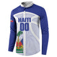 Haiti Basketball Custom Button Sweatshirt Ayiti Coat Of Arms White Sporty Style