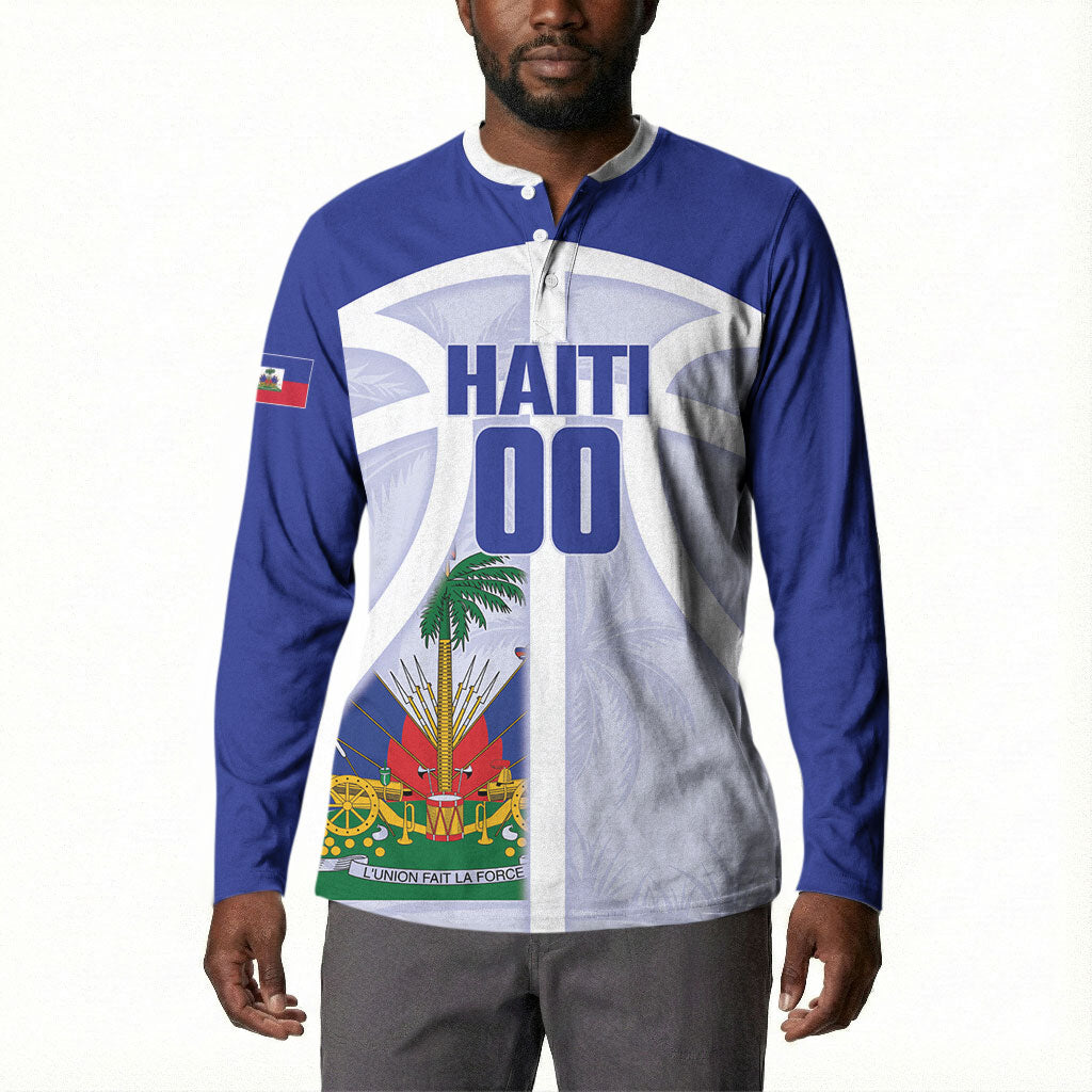 Haiti Basketball Custom Button Sweatshirt Ayiti Coat Of Arms White Sporty Style