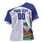 Haiti Basketball Custom Cross Shoulder Shirt Ayiti Coat Of Arms White Sporty Style
