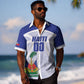 Haiti Basketball Custom Hawaiian Shirt Ayiti Coat Of Arms White Sporty Style
