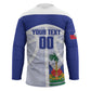Haiti Basketball Custom Hockey Jersey Ayiti Coat Of Arms White Sporty Style