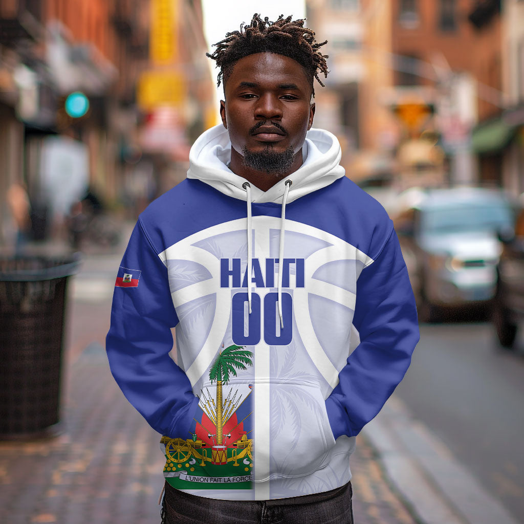 Haiti Basketball Custom Hoodie Ayiti Coat Of Arms White Sporty Style