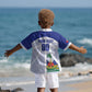 Haiti Basketball Custom Kid Hawaiian Shirt Ayiti Coat Of Arms White Sporty Style