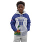 Haiti Basketball Custom Kid Hoodie Ayiti Coat Of Arms White Sporty Style