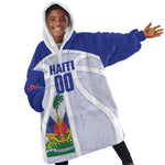 Haiti Basketball Custom Kid Wearable Blanket Hoodie Ayiti Coat Of Arms White Sporty Style