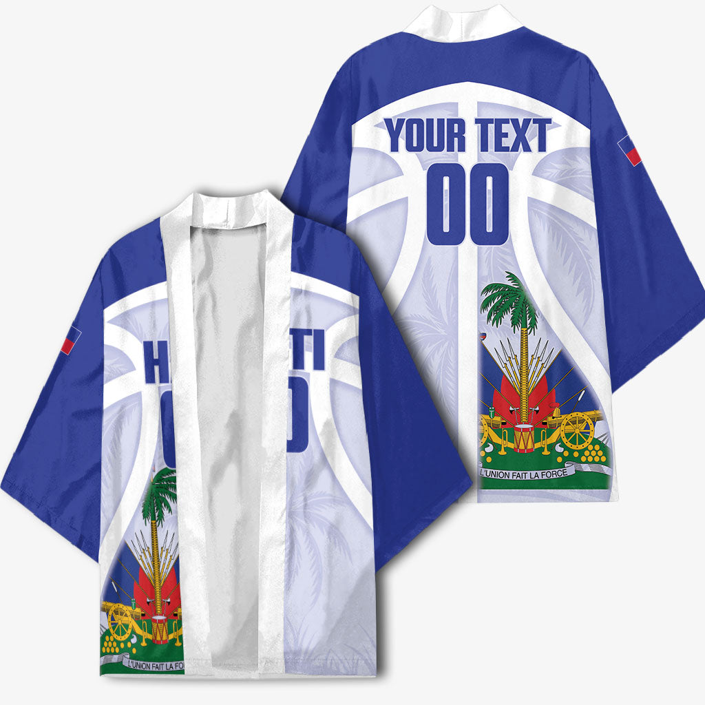 Haiti Basketball Custom Kimono Ayiti Coat Of Arms White Sporty Style
