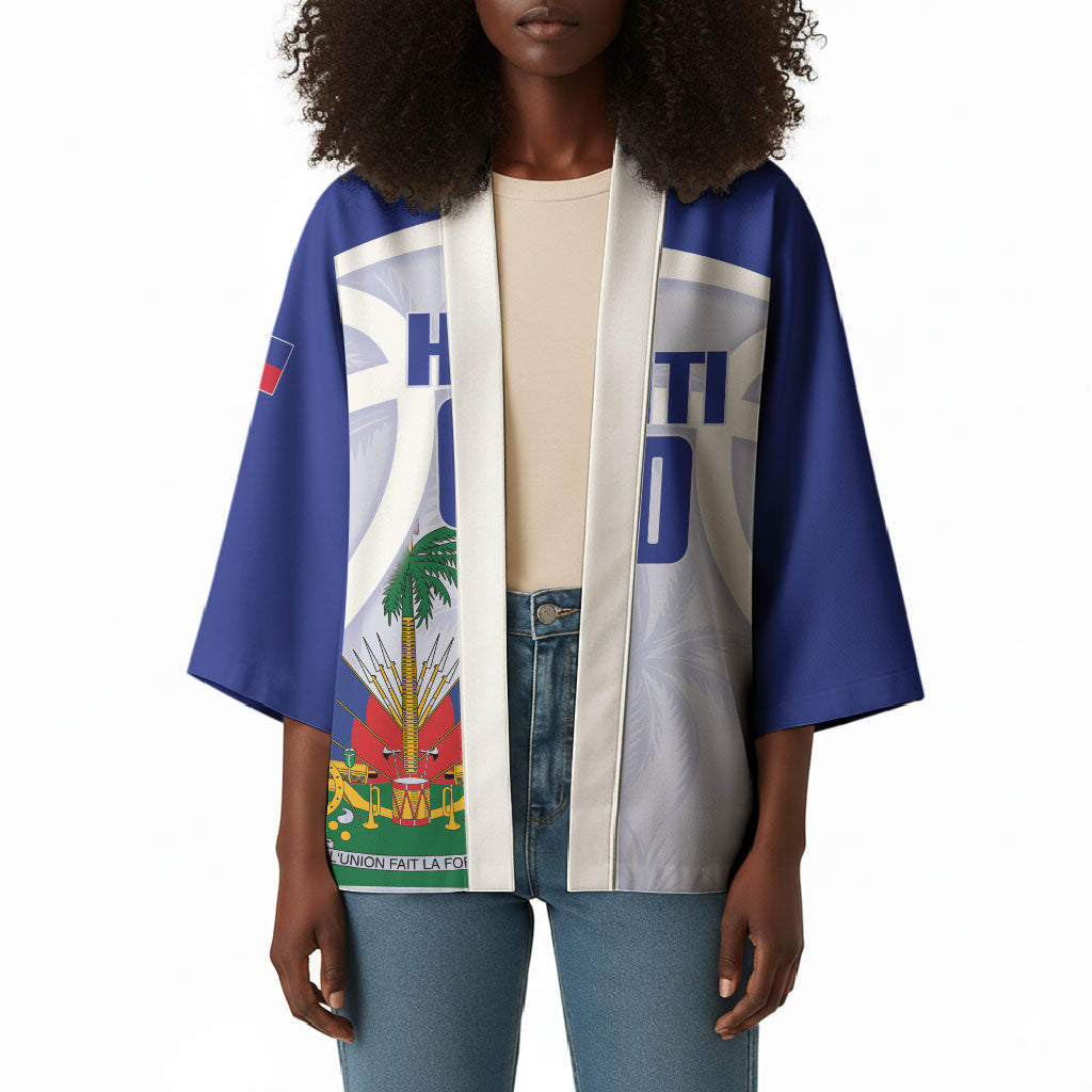 Haiti Basketball Custom Kimono Ayiti Coat Of Arms White Sporty Style