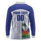 Haiti Basketball Custom Long Sleeve Polo Shirt Ayiti Coat Of Arms White Sporty Style