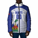 Haiti Basketball Custom Padded Jacket Ayiti Coat Of Arms White Sporty Style