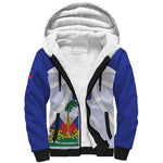 Haiti Basketball Custom Sherpa Hoodie Ayiti Coat Of Arms White Sporty Style