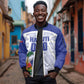 Haiti Basketball Custom Sleeve Zip Bomber Jacket Ayiti Coat Of Arms White Sporty Style