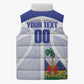 Haiti Basketball Custom Sleeveless Puffer Jacket Ayiti Coat Of Arms White Sporty Style