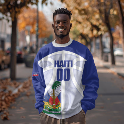 Haiti Basketball Custom Sweatshirt Ayiti Coat Of Arms White Sporty Style