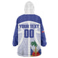 Haiti Basketball Custom Wearable Blanket Hoodie Ayiti Coat Of Arms White Sporty Style
