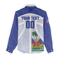 Haiti Basketball Custom Women Casual Shirt Ayiti Coat Of Arms White Sporty Style