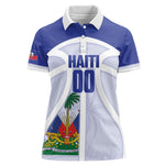 Haiti Basketball Custom Women Polo Shirt Ayiti Coat Of Arms White Sporty Style