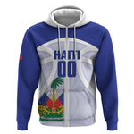 Haiti Basketball Custom Zip Hoodie Ayiti Coat Of Arms White Sporty Style