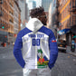 Haiti Basketball Custom Zip Hoodie Ayiti Coat Of Arms White Sporty Style