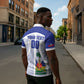 Haiti Basketball Custom Zipper Polo Shirt Ayiti Coat Of Arms White Sporty Style