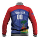 Haiti Basketball Custom Baseball Jacket Ayiti Coat Of Arms Blue Sporty Style