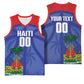 Haiti Basketball Custom Basketball Jersey Ayiti Coat Of Arms Blue Sporty Style