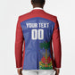 Haiti Basketball Custom Blazer Ayiti Coat Of Arms Blue Sporty Style
